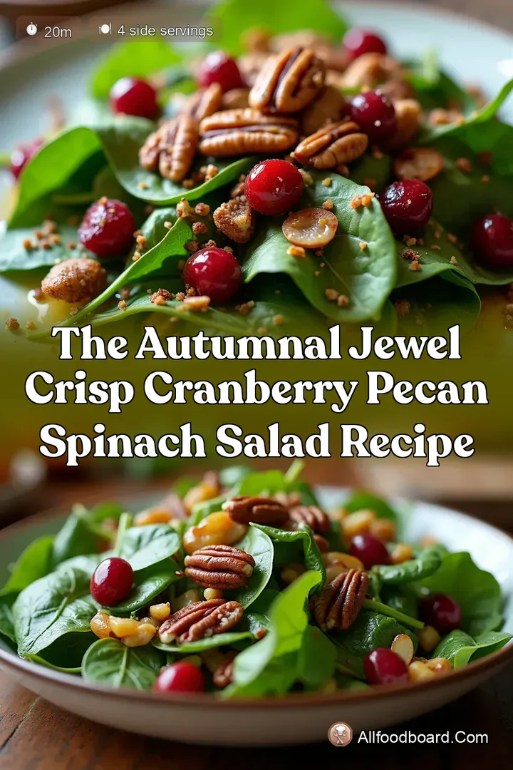 The Autumnal Jewel Crisp Cranberry Pecan Spinach Salad Recipe