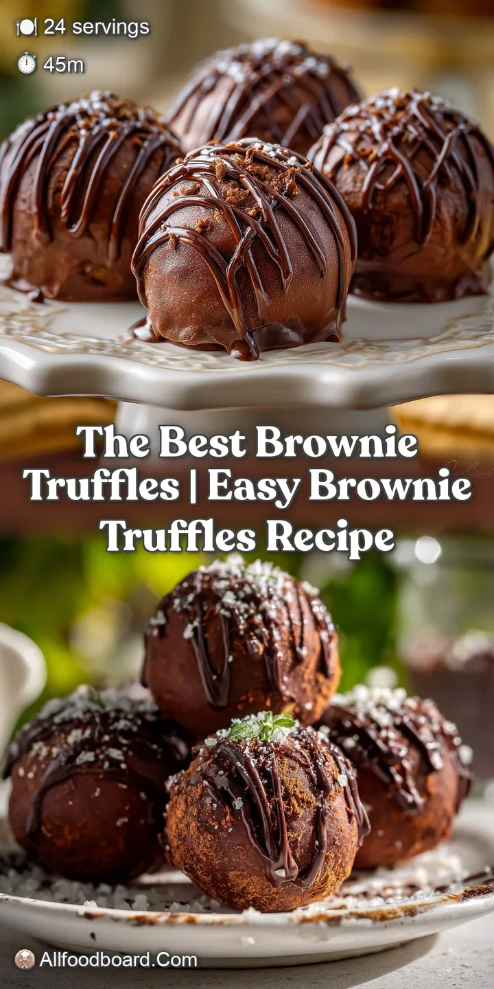 Close-up of brownie truffles. Reveals a fudgy interior and a smooth, dark chocolate exterior. Tempting textures for a deca...