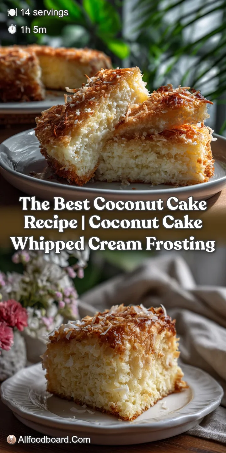 The Best Coconut Cake Recipe | Coconut Cake Whipped Cream Frosting
