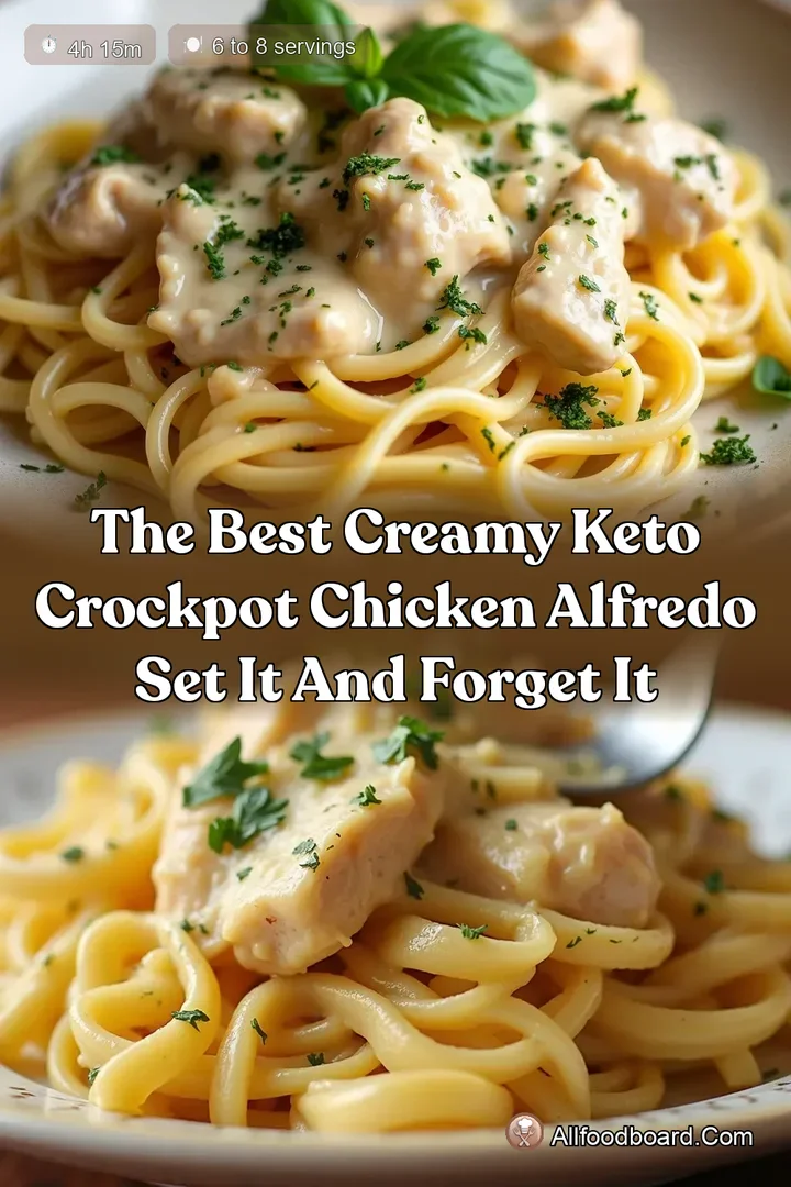 The Best Creamy Keto Crockpot Chicken Alfredo Set it and Forget It