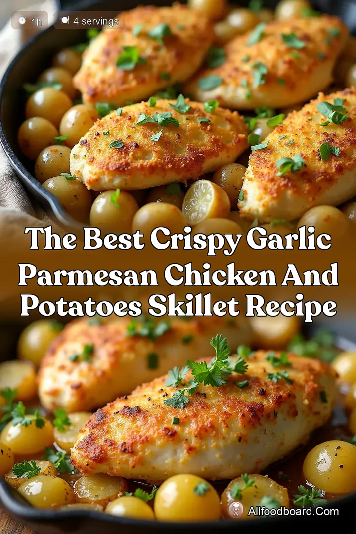 The Best Crispy Garlic Parmesan Chicken and Potatoes Skillet Recipe
