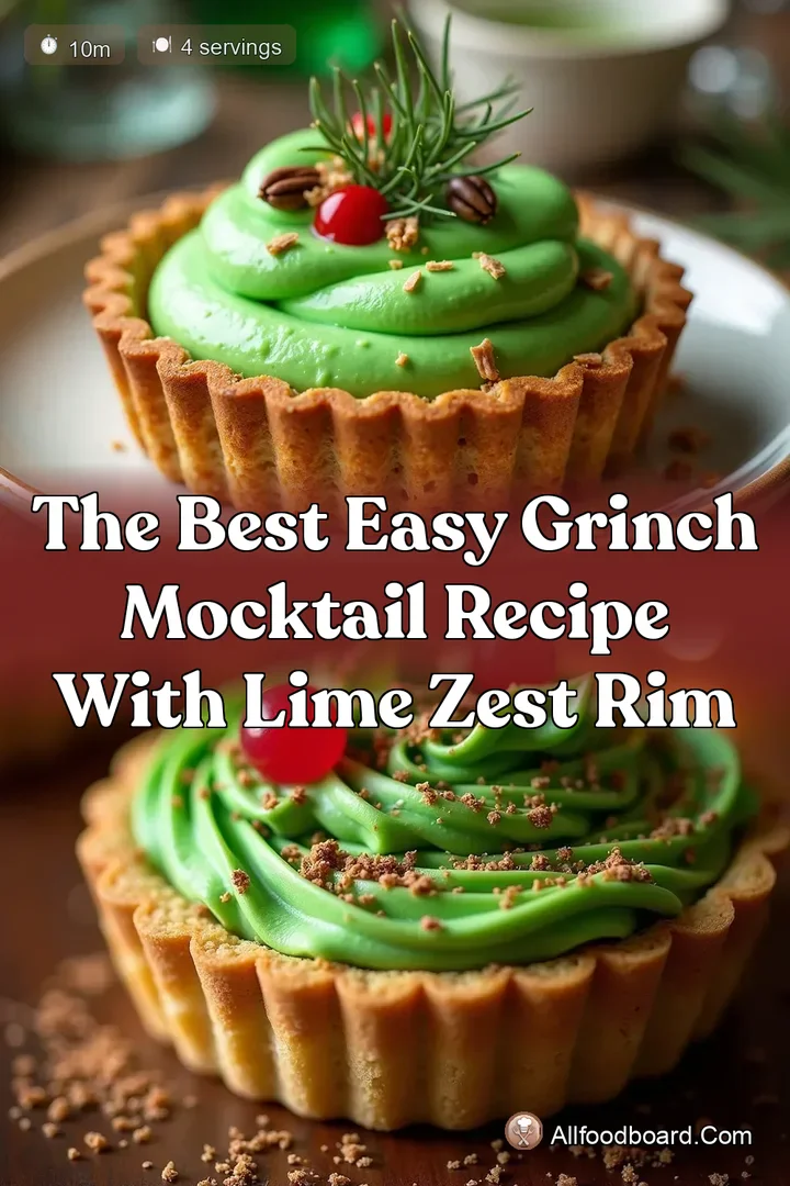 The Best Easy Grinch Mocktail Recipe with Lime Zest Rim : PIN FOR LATER The Best Easy Grinch Mocktail Recipe with Lime Zest Rim