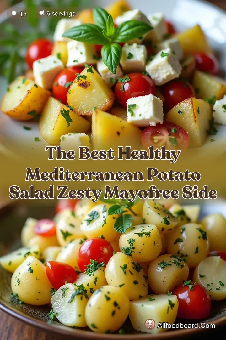 The Best Healthy Mediterranean Potato Salad Zesty MayoFree Side : PIN FOR LATER The Best Healthy Mediterranean Potato Salad Zesty MayoFree Side
