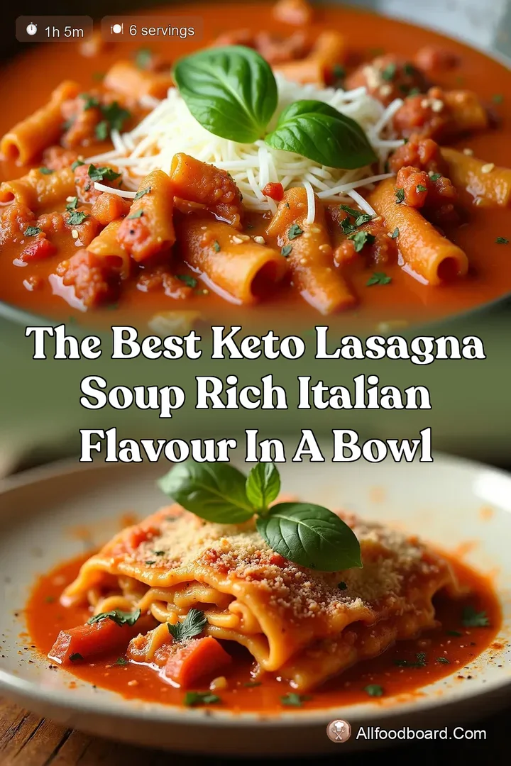 The Best Keto Lasagna Soup Rich Italian Flavour in a Bowl : PIN FOR LATER The Best Keto Lasagna Soup Rich Italian Flavour in a Bowl