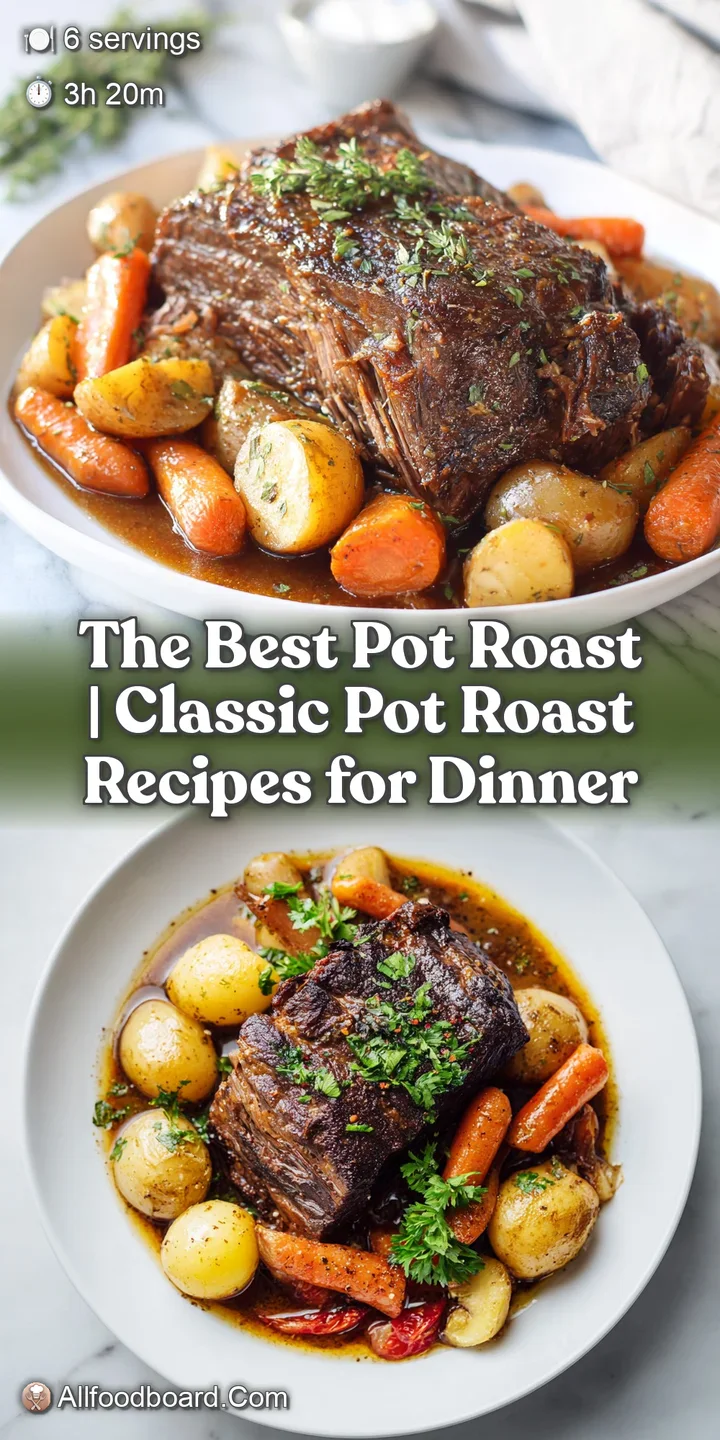 Juicy, slow-cooked beef chuck, falling apart with a fork, bathed in aromatic, dark gravy.