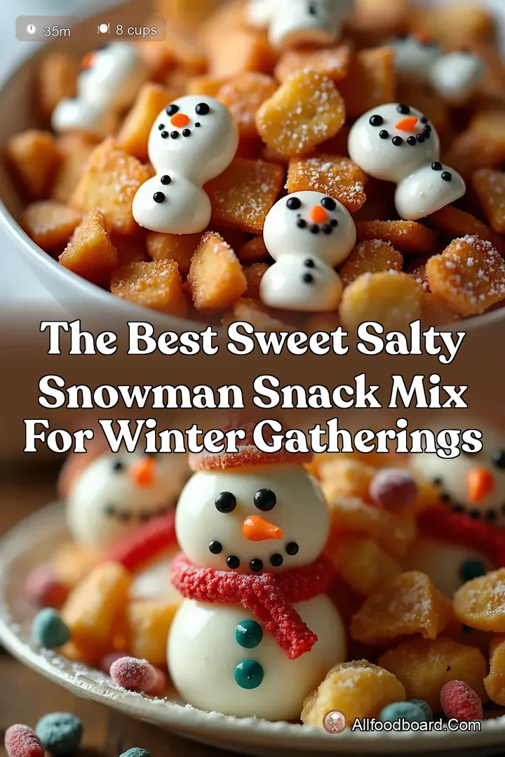 The Best Sweet Salty Snowman Snack Mix for Winter Gatherings