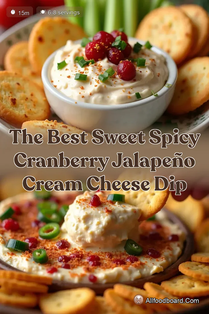 The Best Sweet Spicy Cranberry Jalapeño Cream Cheese Dip