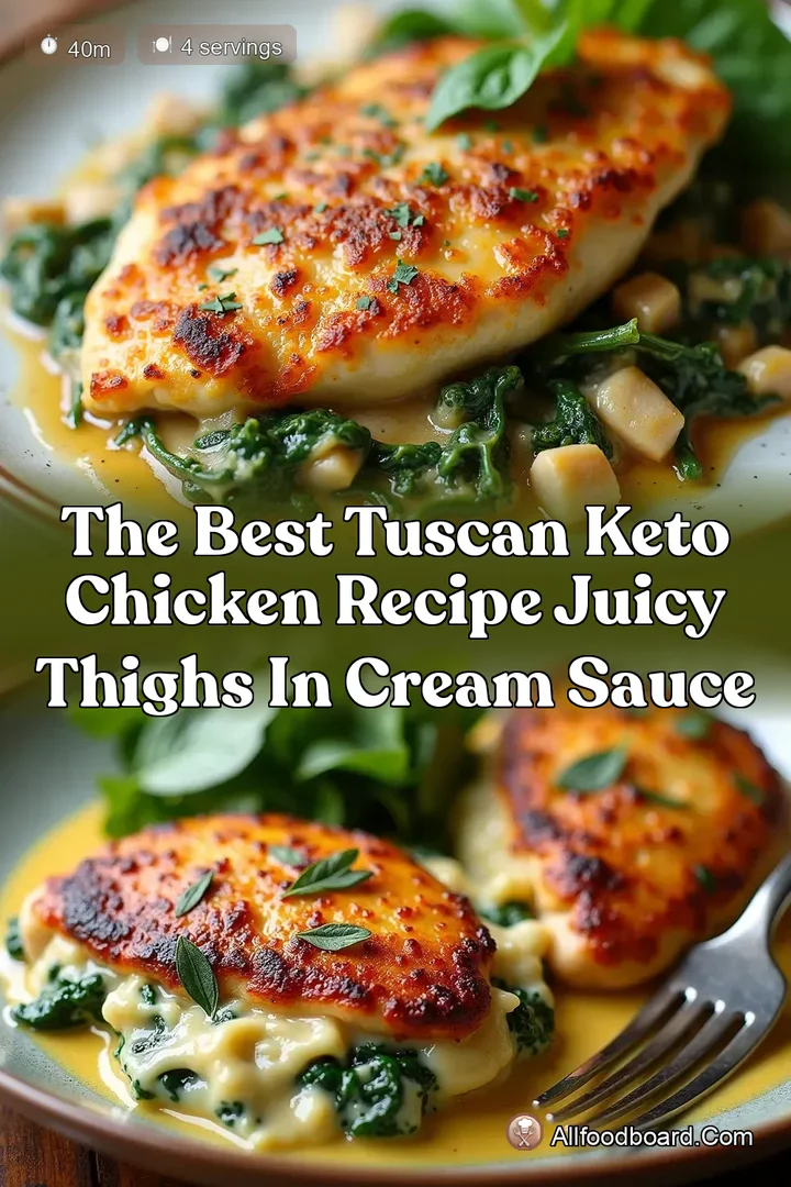 The Best Tuscan Keto Chicken Recipe Juicy Thighs in Cream Sauce : PIN FOR LATER The Best Tuscan Keto Chicken Recipe Juicy Thighs in Cream Sauce
