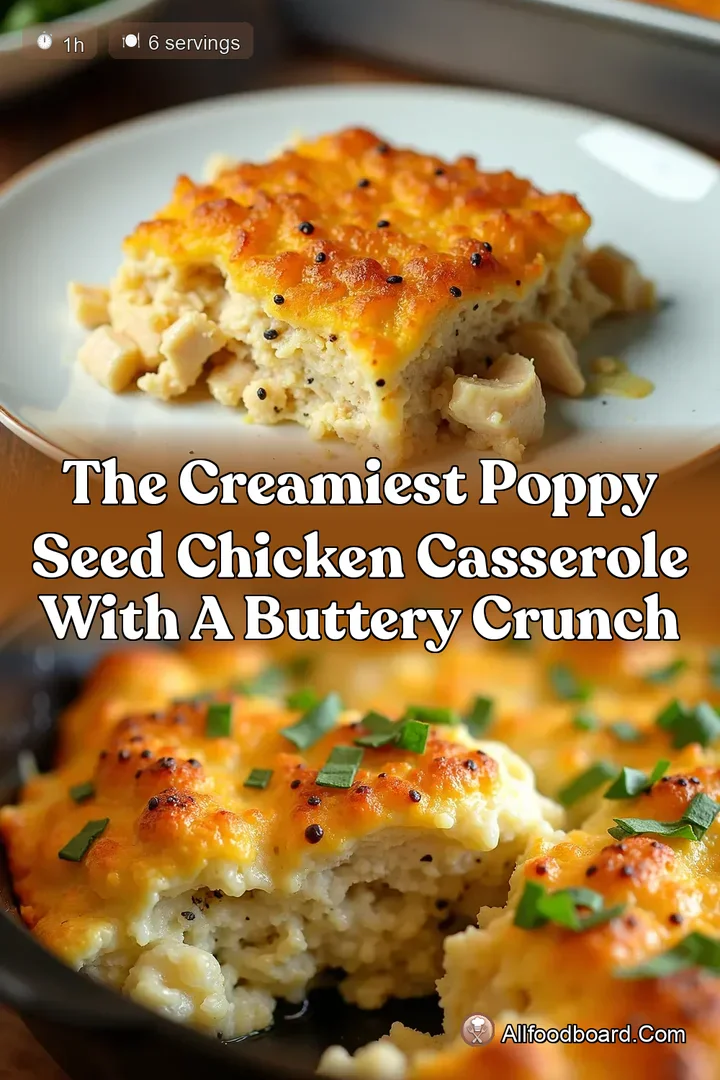 The Creamiest Poppy Seed Chicken Casserole with a Buttery Crunch : PIN FOR LATER The Creamiest Poppy Seed Chicken Casserole with a Buttery Crunch