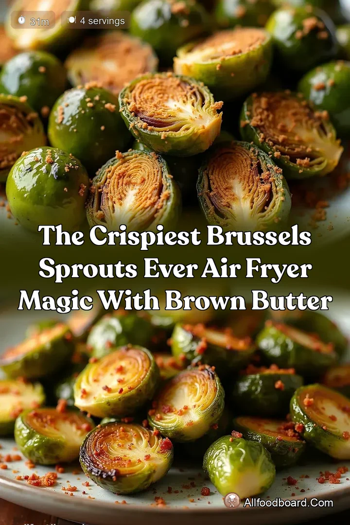The Crispiest Brussels Sprouts Ever Air Fryer Magic with Brown Butter : PIN FOR LATER The Crispiest Brussels Sprouts Ever Air Fryer Magic with Brown Butter