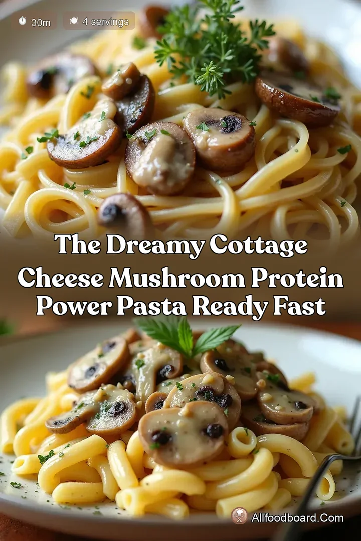 The Dreamy Cottage Cheese Mushroom Protein Power Pasta Ready Fast : PIN FOR LATER The Dreamy Cottage Cheese Mushroom Protein Power Pasta Ready Fast