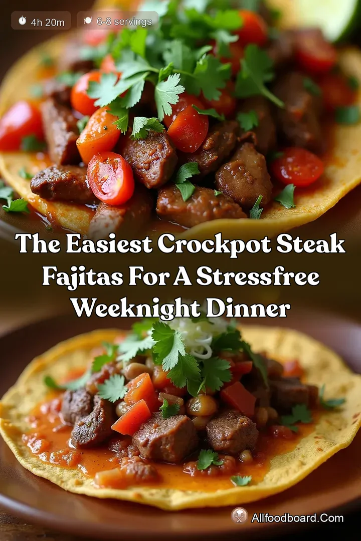 The Easiest Crockpot Steak Fajitas for a StressFree Weeknight Dinner : PIN FOR LATER The Easiest Crockpot Steak Fajitas for a StressFree Weeknight Dinner