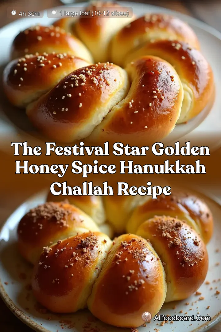 The Festival Star Golden Honey Spice Hanukkah Challah Recipe : PIN FOR LATER The Festival Star Golden Honey Spice Hanukkah Challah Recipe