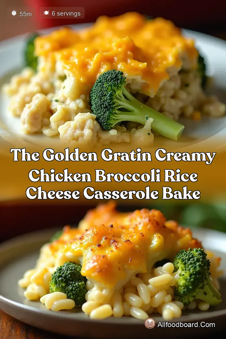 The Golden Gratin Creamy Chicken Broccoli Rice Cheese Casserole Bake