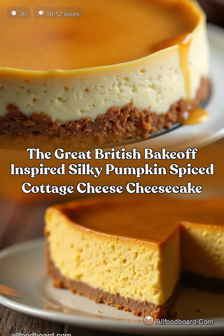 The Great British BakeOff Inspired Silky Pumpkin Spiced Cottage Cheese Cheesecake