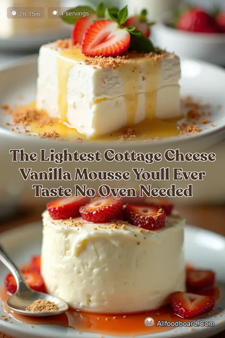 The Lightest Cottage Cheese Vanilla Mousse Youll Ever Taste No Oven Needed : PIN FOR LATER The Lightest Cottage Cheese Vanilla Mousse Youll Ever Taste No Oven Needed