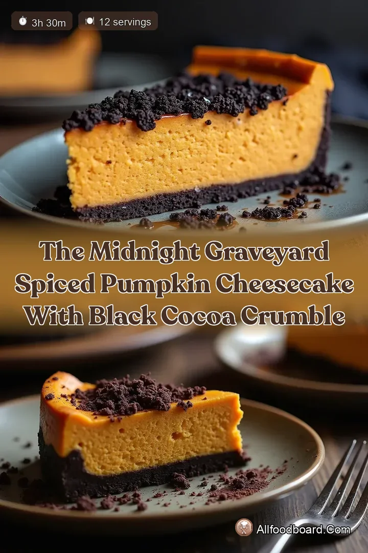 The Midnight Graveyard Spiced Pumpkin Cheesecake with Black Cocoa Crumble