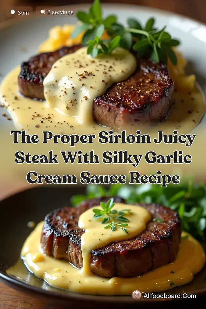 The Proper Sirloin Juicy Steak with Silky Garlic Cream Sauce Recipe