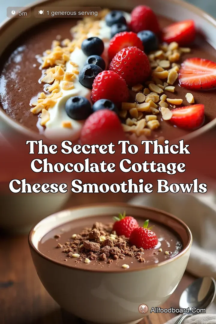 The Secret to Thick Chocolate Cottage Cheese Smoothie Bowls : PIN FOR LATER The Secret to Thick Chocolate Cottage Cheese Smoothie Bowls