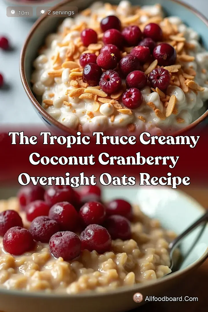 The Tropic Truce Creamy Coconut Cranberry Overnight Oats Recipe : PIN FOR LATER The Tropic Truce Creamy Coconut Cranberry Overnight Oats Recipe