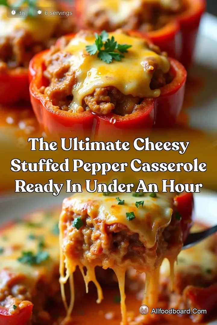 The Ultimate Cheesy Stuffed Pepper Casserole Ready in Under an Hour