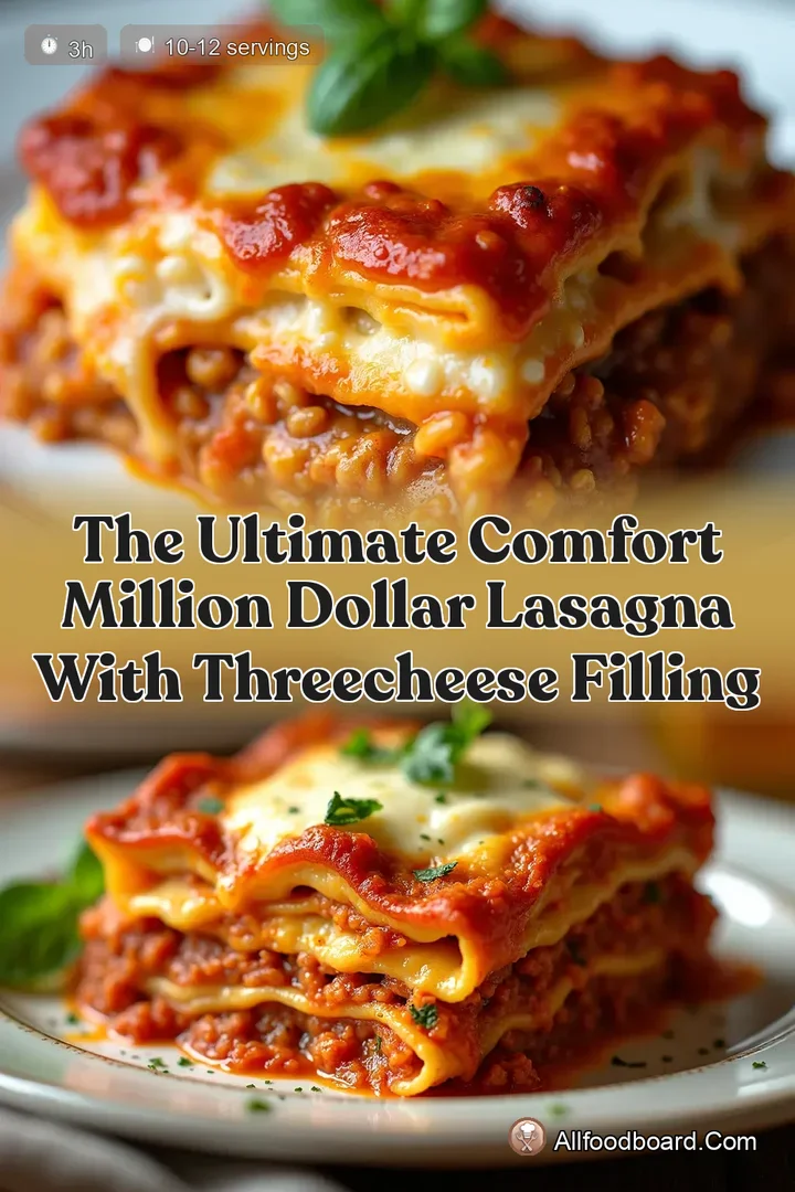 The Ultimate Comfort Million Dollar Lasagna with ThreeCheese Filling