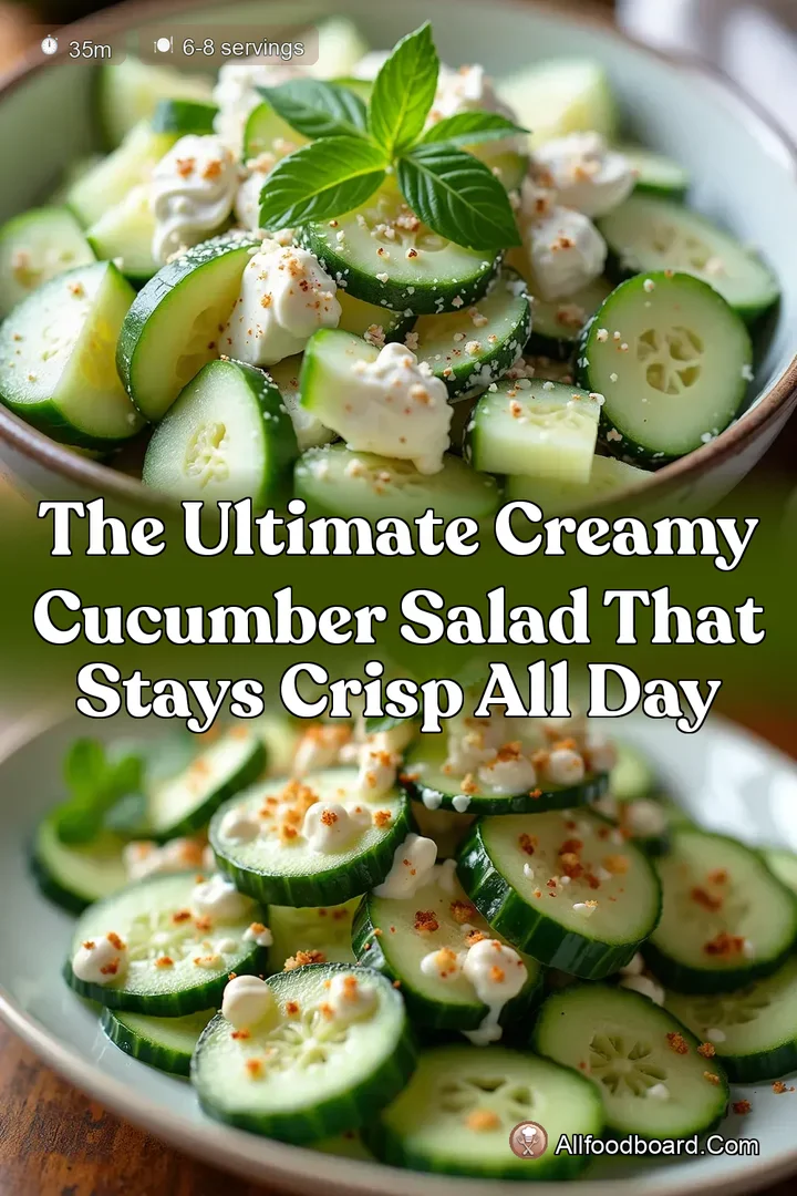 The Ultimate Creamy Cucumber Salad That Stays Crisp All Day