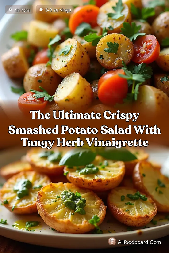 The Ultimate Crispy Smashed Potato Salad with Tangy Herb Vinaigrette