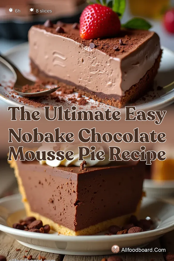 The Ultimate Easy NoBake Chocolate Mousse Pie Recipe : PIN FOR LATER The Ultimate Easy NoBake Chocolate Mousse Pie Recipe