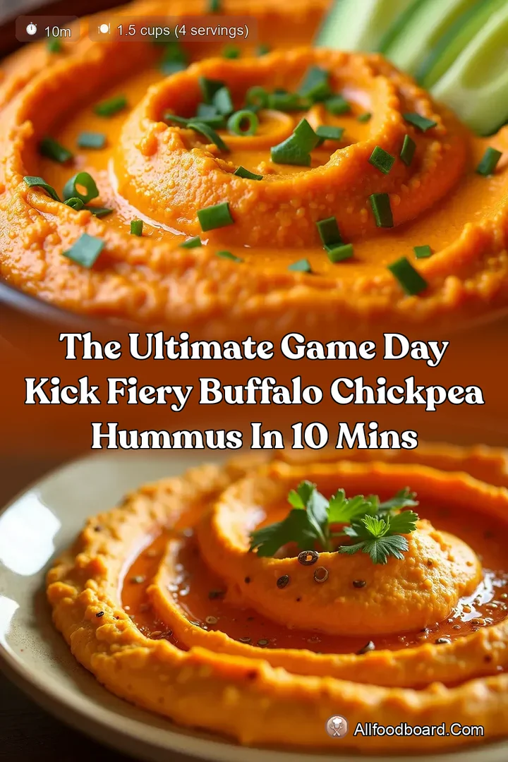 The Ultimate Game Day Kick Fiery Buffalo Chickpea Hummus in 10 Mins : PIN FOR LATER The Ultimate Game Day Kick Fiery Buffalo Chickpea Hummus in 10 Mins