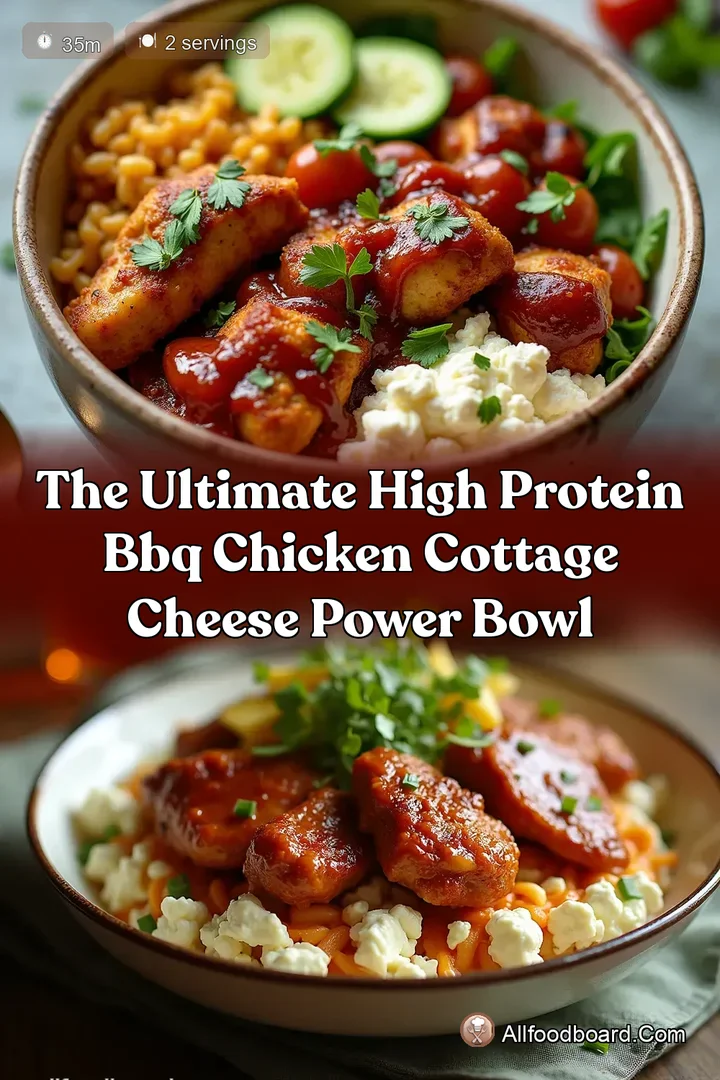 The Ultimate High Protein BBQ Chicken Cottage Cheese Power Bowl : PIN FOR LATER The Ultimate High Protein BBQ Chicken Cottage Cheese Power Bowl
