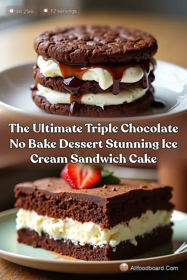 The Ultimate Triple Chocolate No Bake Dessert Stunning Ice Cream Sandwich Cake