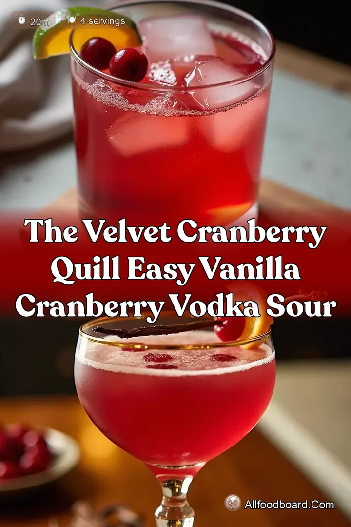 The Velvet Cranberry Quill Easy Vanilla Cranberry Vodka Sour