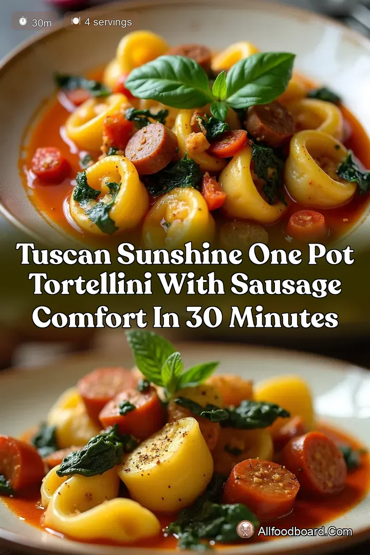 Tuscan Sunshine One Pot Tortellini with Sausage Comfort in 30 Minutes
