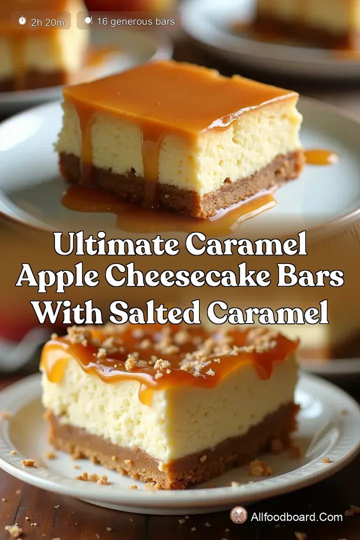 Ultimate Caramel Apple Cheesecake Bars with Salted Caramel : PIN FOR LATER Ultimate Caramel Apple Cheesecake Bars with Salted Caramel