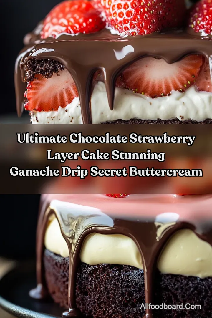 Ultimate Chocolate Strawberry Layer Cake Stunning Ganache Drip Secret Buttercream