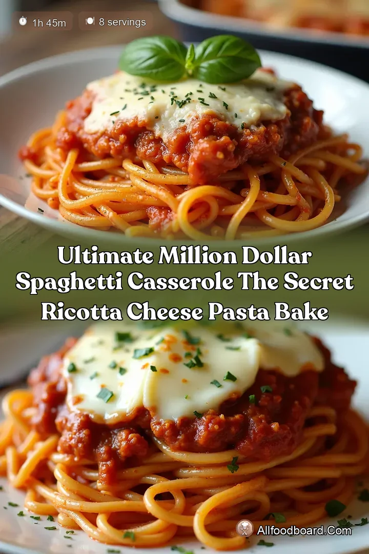 Ultimate Million Dollar Spaghetti Casserole The Secret Ricotta Cheese Pasta Bake : PIN FOR LATER Ultimate Million Dollar Spaghetti Casserole The Secret Ricotta Cheese Pasta Bake