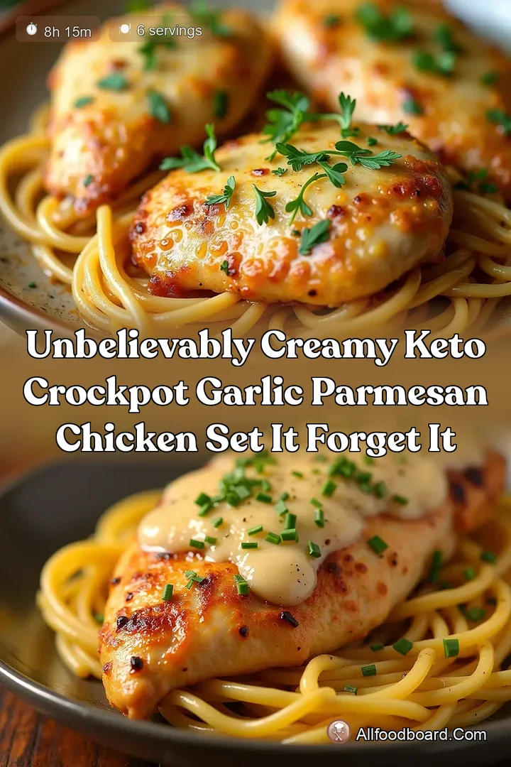 Unbelievably Creamy Keto Crockpot Garlic Parmesan Chicken Set It Forget It