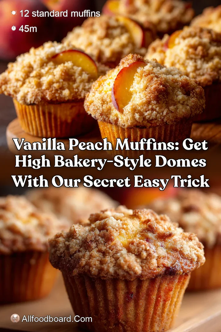 Vanilla Peach Muffins: Get High Bakery-Style Domes with Our Secret Easy Trick