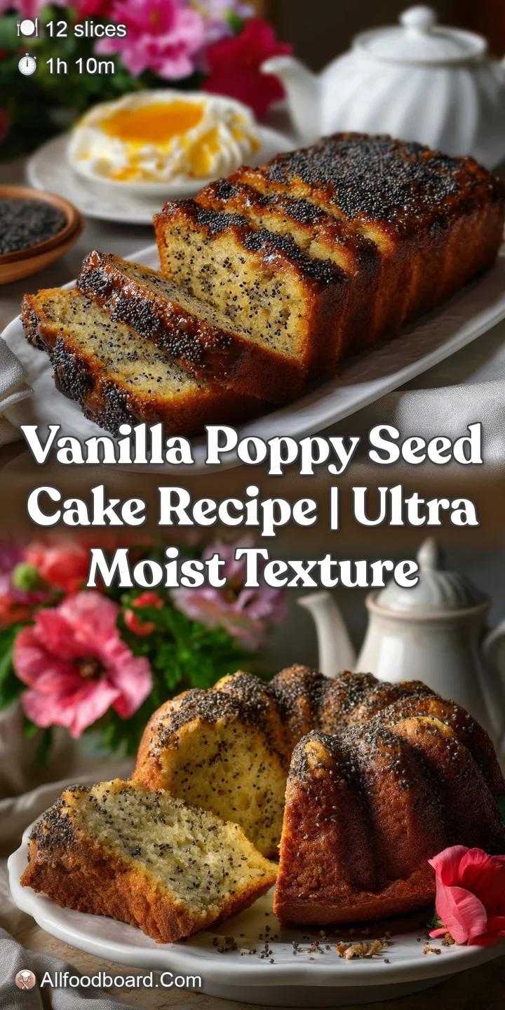 Vanilla Poppy Seed Cake Recipe | Ultra Moist Texture