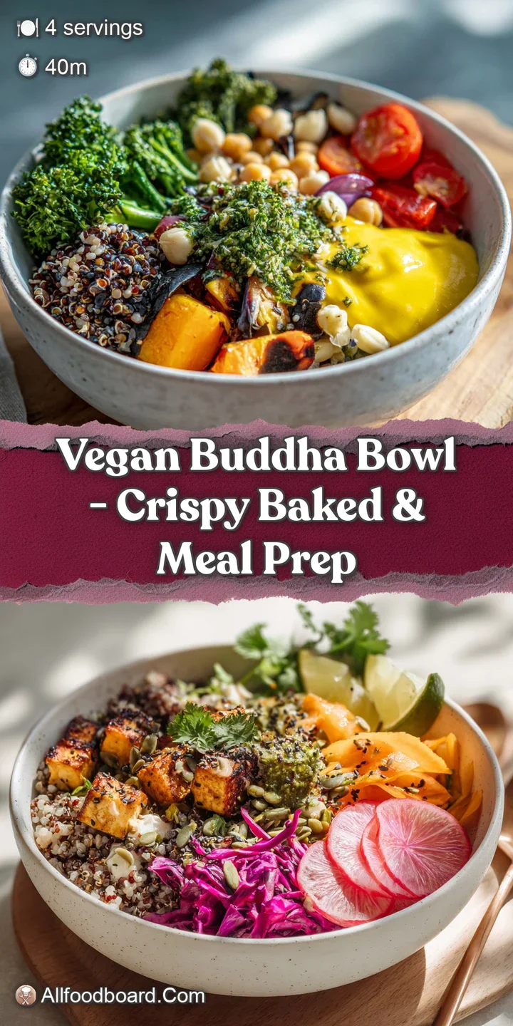 Close-up of a Buddha bowl revealing crispy tofu edges, vibrant greens, glistening sauce. Textures entice and highlight fre...