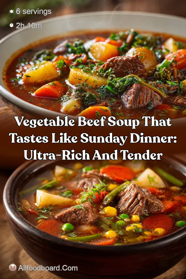 Vegetable Beef Soup that tastes like Sunday dinner: Ultra-rich and tender