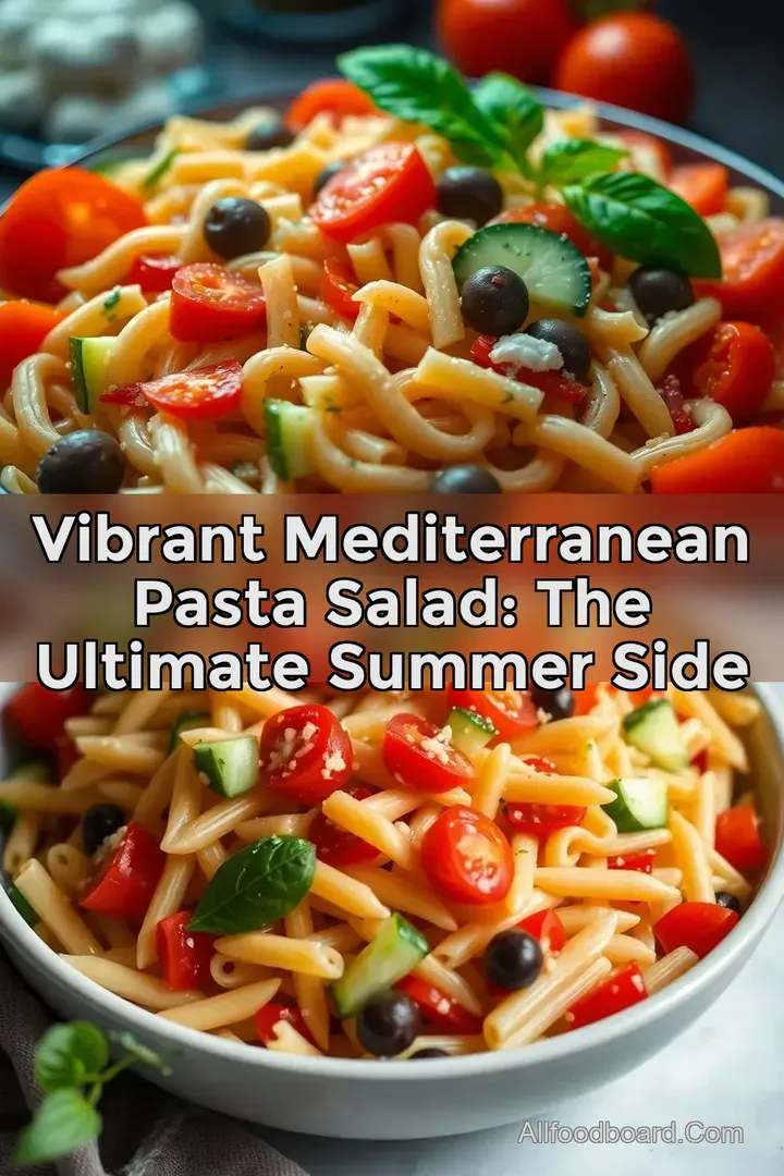 Vibrant Mediterranean Pasta Salad: The Ultimate Summer Side : PIN FOR LATER Vibrant Mediterranean Pasta Salad: The Ultimate Summer Side