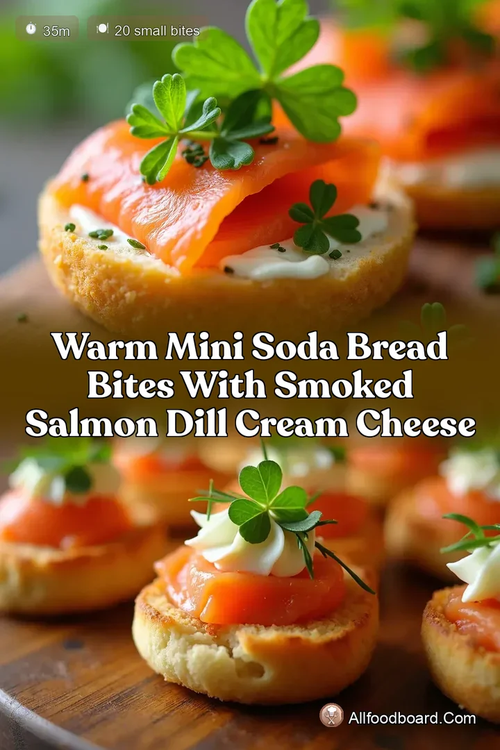 Warm Mini Soda Bread Bites with Smoked Salmon Dill Cream Cheese