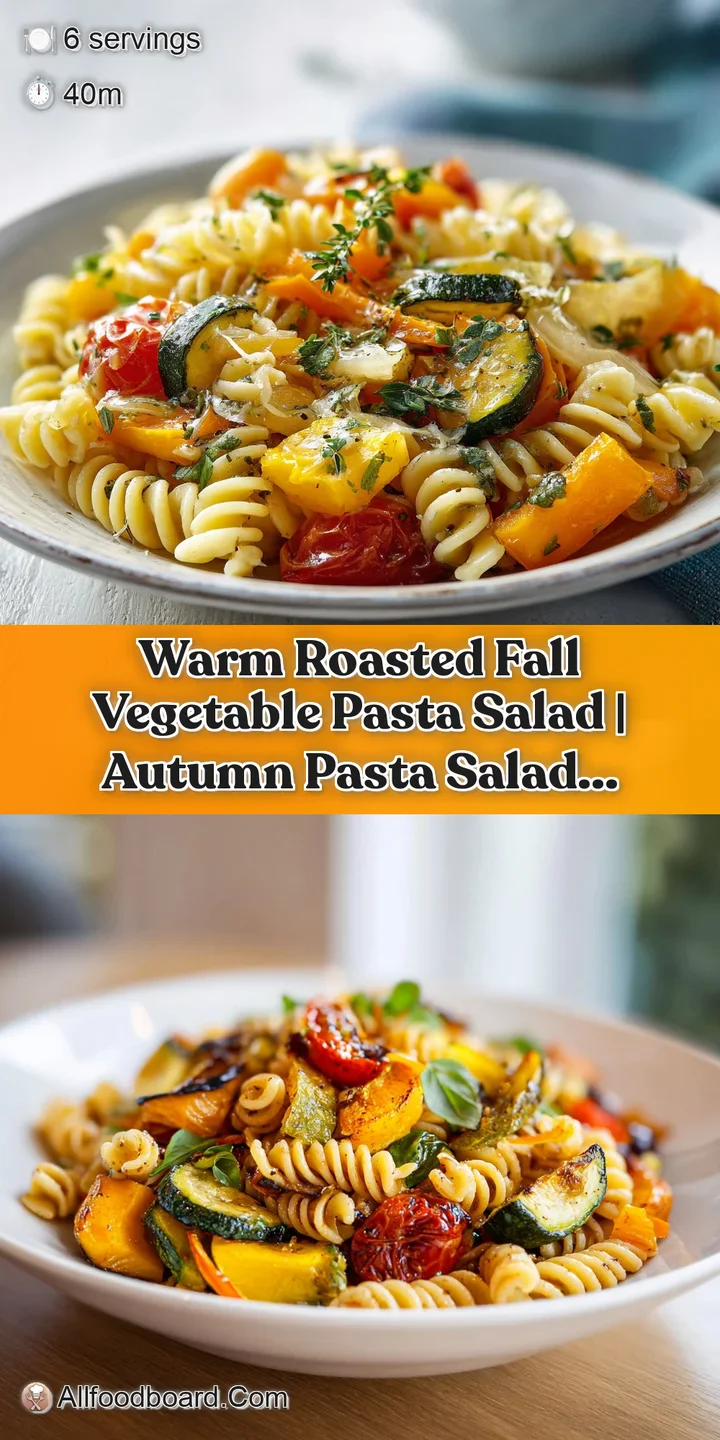 A close-up of al dente pasta intertwined with sweet, roasted squash and deep red bell peppers, drizzled with olive oil.