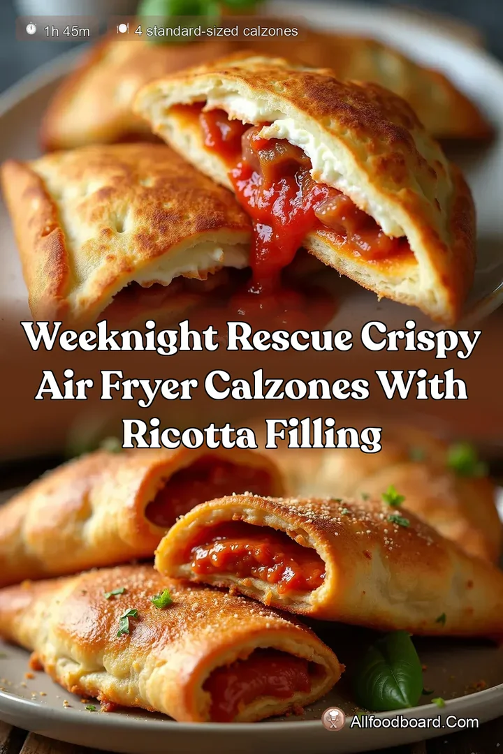 Weeknight Rescue Crispy Air Fryer Calzones with Ricotta Filling : PIN FOR LATER Weeknight Rescue Crispy Air Fryer Calzones with Ricotta Filling