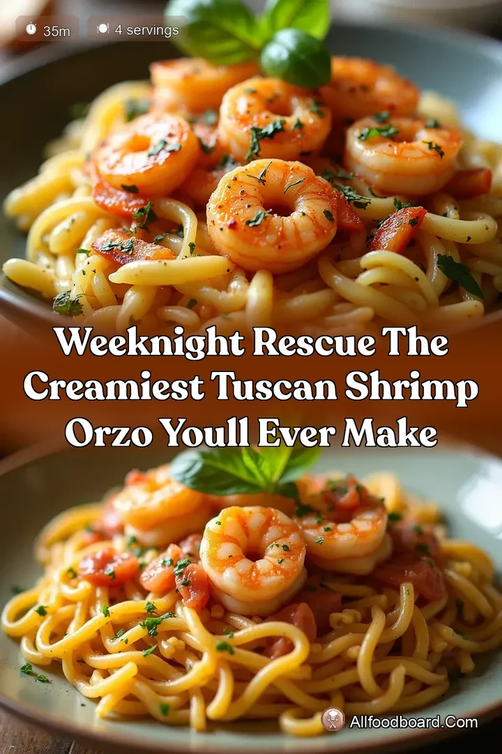Weeknight Rescue The Creamiest Tuscan Shrimp Orzo Youll Ever Make