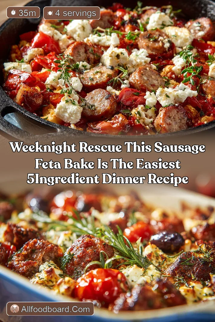 Weeknight Rescue This Sausage Feta Bake is the Easiest 5Ingredient Dinner Recipe