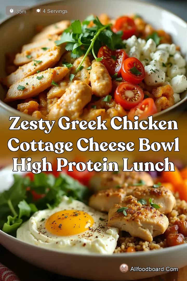 Zesty Greek Chicken Cottage Cheese Bowl High Protein Lunch