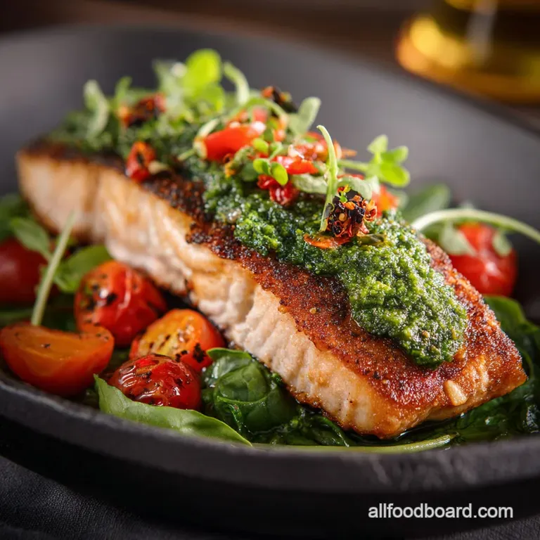 Easy 30 Minute Healthy Dinner Recipes: Pan-Seared Lemon-Pesto Salmon